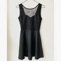 H&M 背中空き ノースリーブ フレア ワンピース レース ビスチェ