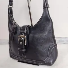 ✨極美品✨ COACH コーチレザー 三日月型 ショルダーバッグ　ブラック