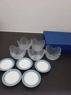 ガラス製小鉢5点.小皿５点計10点セット