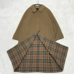 【美品】バーバリー ダブルフェイス ステンカラーコート ノバチェック 2XL