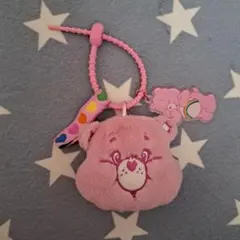 ケアベア ピンク ぬいぐるみキーホルダー