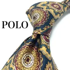 【極美品】 POLO 小紋柄 ネクタイ ネイビー 派手 オシャレ