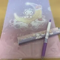 Hello Kitty A4クリアファイルとボールペンセット