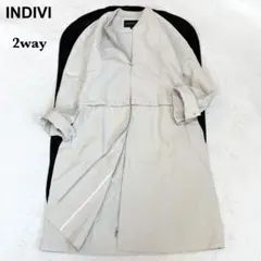 25年美品✨INDIVI 2WAYショート＆ロングブルゾンコート 撥水 軽量のサムネイル