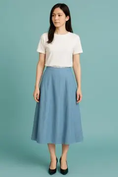 美品 コムサ 上質コットン100% ラウンドヘム Tシャツ 13号 白