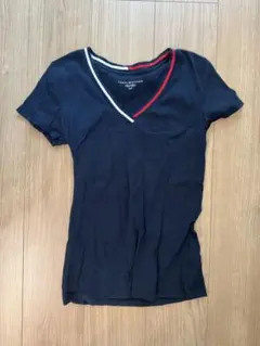 TOMMY HILFIGER ネイビー Vネック Tシャツ S/P