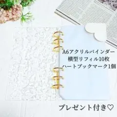 特典付き❤️A6 アクリルバインダー クリアバインダー 横型リフィル10枚 貯金