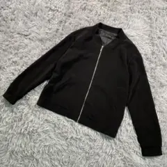 ZARA BASIC ノーカラー ジップブルゾン ブラック L