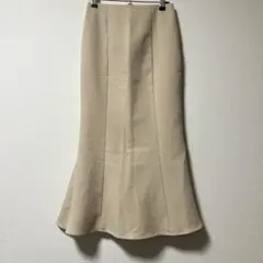 マーメイドスカート ライトベージュ S ロングスカート フレア きれいめ