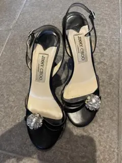 JIMMY CHOO ブラックストラップサンダル35