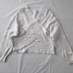 カシュクールニット ホワイト 白【M】