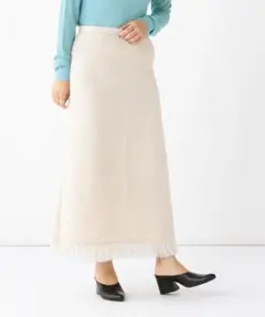 新品 Ray BEAMS ツイードフリンジロングスカート サイズ0 サイズ感M