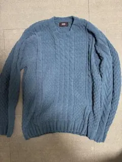 AZUL by moussy ケーブルニットセーター S-M 青