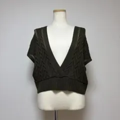 chocol raffine robe ニットベスト ジレ グリーン 緑