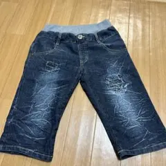 ダークブルー デニム ハーフパンツ