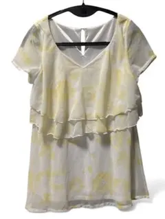 CECIL McBEE セシルマクビー 花柄シフォン半袖チュニック