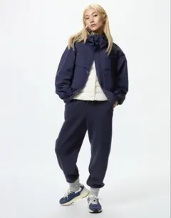 UNIQLO フリースイージーパンツ L ネイビー　479912