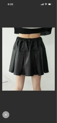 WEGO/PUプリーツスカパンーブラックのサムネイル