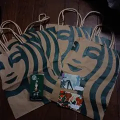 Starbucks ロディ ストラップ　ショップ紙袋6枚、スタバカード2枚付き