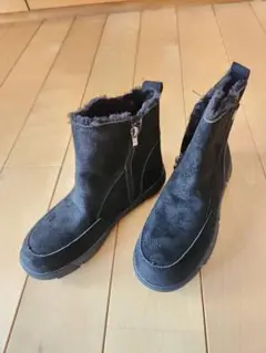 黒 スエード ファー付きブーツ 235
