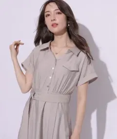 【25SS】Apuweiser-riche シアーシャツ半袖ワンピース