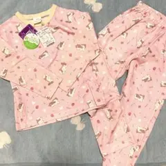 綿100% うさぎプリント パジャマ 110
