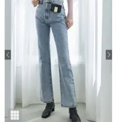 グレイル　ハイウエストセミフレアデニムパンツ