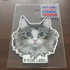 B-SIDE LABEL ノルウェージャン顔(キラなし) ステッカー シール 猫