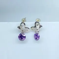 No.16 ピアス　ハート　パープル