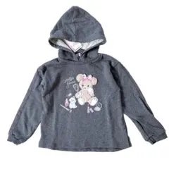 新品★メゾピアノ★グレー★フード★トレーナー★クマ★おしゃれ★130