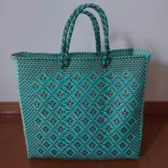 メルカドバッグ　メキシコ グリーン×ゴールド