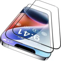 iPhone 14 Plus /13promaxガラスフィルム 2枚 ガイド付
