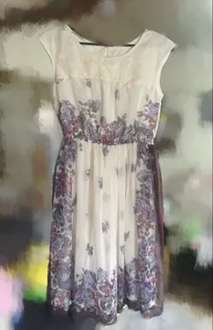 レストローズ ワンピース 花柄 レース シフォン 希少 美品