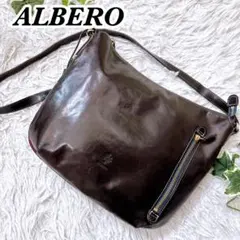ALBERO アルベロ　ピエロ ドゥオ レザー　ショルダーバッグ　ブラック