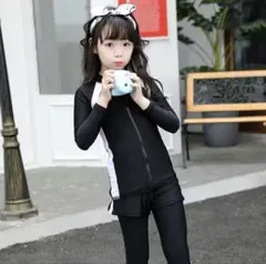 水着 155~165cm 子供女の子　ラッシュガード　パンツ　レギンス３点セット