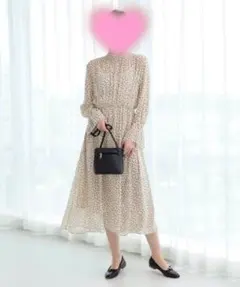 AMS Ray BEAMS / ドット シフォン 2way ワンピース