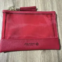 非売品　SHISEIDO アルティミューン　メッシュフラットポーチ　赤のサムネイル