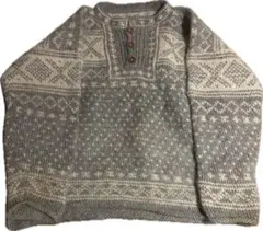 【希少】　厚手ニットフェアアイル柄ニットセーター ニット　セーター