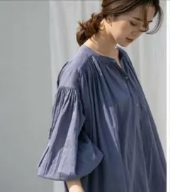URBAN RESEARCH DOORS コットンボイルギャザーワンピース