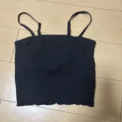 黒 シャーリングキャミソール