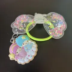 キキララ　キーホルダー　ポチャッコ　ヘアゴム