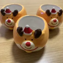 クリスマス　トナカイデザイン デザートカップ 3個セット