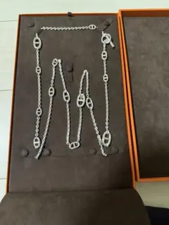 HERMES ファランドール ネックレス 18k PG ダイヤ2つ付き - メルカリ