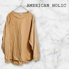[AMERICAN HOLIC]　七分袖カットソー　オレンジ　ゆったり袖　大きめ