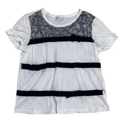 RED VALENTINO カットソー 半袖 レース リボン装飾 ホワイト Sのサムネイル