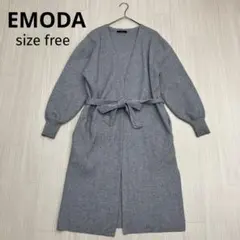 EMODA エモダ リブ ニット ロング ガウン カーディガン free