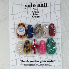 No.37 クリスマスネイル3 個性派 カラフル