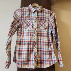 アーノルドパーマー レディース 長袖ネルシャツ 赤 チェック柄 刺しゅうロゴ M