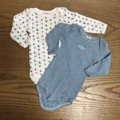 【美品】PETIT BATEAU ロンパース　長袖　67cm 2枚セット
