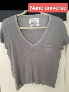 【売り尽くしSALE】 【Nano universe】VネックTシャツ グレー